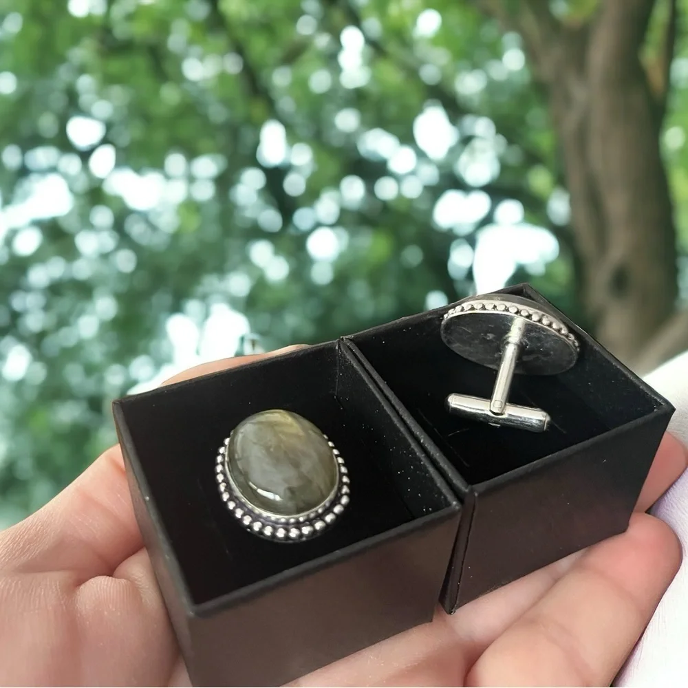 Labradorite Gemstone Cufflinks